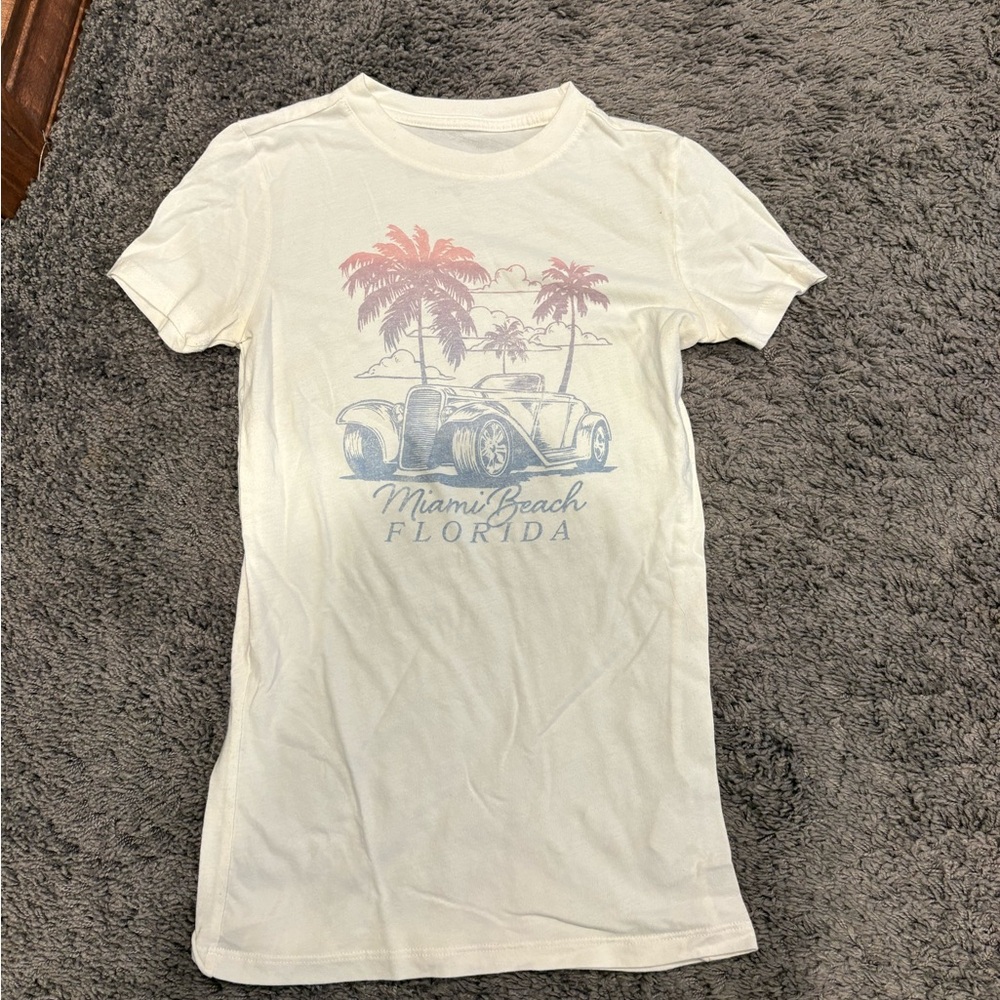 Aeropostale Tee Miami Beach Florida Palm Tree Graphic